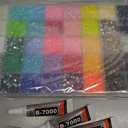 50000Pcs 3mm Jelly Rhinestones Bedazzling Kit | 40 Colors Flatback Bedazzler Gems, 3Pcs B7000 Jewelry Glue, Diamond Art Tools for Bedazzle Thing Shoes Books Crafts Nail Art