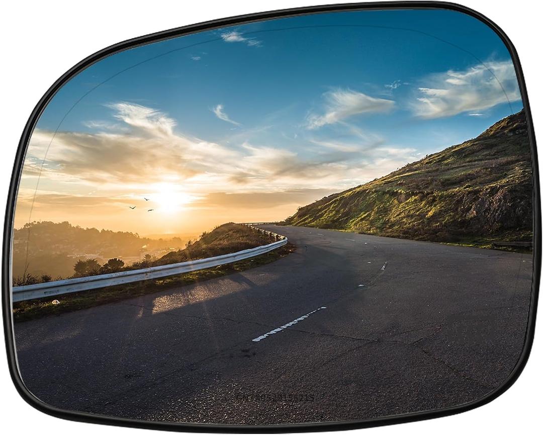 Driver Side Mirror Replacement for Chrysler Town Country 2008-2016, Dodge Grand Caravan 2008-2020, RAM CV 2012-2015, VW Routan 2009-2014 - Left Side Rear View Mirrors Glass with Heated