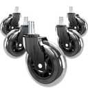 Office Chair Wheels Replacement Rubber Chair Casters for Hardwood Floors and Carpet, Set of 5, Heavy Duty Roller Blade Casters for Chairs Smooth & Silence Gliding Gaming Chair Wheels