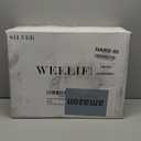 WELLIFE 350-Piece Silver Plastic Dinnerware Set - Disposable 10.25" Dinner Plates, 7.5" Dessert Plates, 9oz Silver Rim Cups & Cutlery for Weddings - 50 Guest Service - Elegant Disposable Silverware