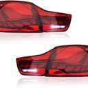 LED Tail Lights Compatible for BMW 4-series M4 GTS F32 F33 F82 F36 F83 2013-2020 Sedan Coupe Convertible With Dragon Scales Dynamic Running Light Red Lens