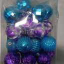 AUXO-FUN 2.36"/60mm shatterproof Christmas Ball Ornaments Tree Decoration Baubles Set of 24 Counts (Purple & Blue)