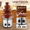 Chocolate Fountain Machine Electric Stainless Steel Fondue Fountain, 4-Tier, 4-Pound Capacity for Chocolate, Candy, Butter & Cheese, Heated Bowl & Dual Controls