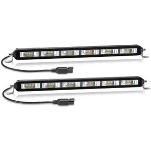 BUNKER INDUST 2 Pcs 14 Inch Flood LED Light Bar with DT Connector, 4200LM Single Row Slim LED Light Pods Driving Off Road Work Lights for Trucks ATV UTV SUV Boat