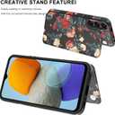 LETO for Samsung Galaxy A15 5G Wallet Case - Flip Folio Leather Kickstand - Credit Card Holder - Fashionable Flower Designs - Protective Phone Cover for Women and Girls - 6.5" - Pink Red Roses