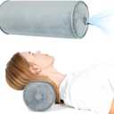 ONTYZZ Inflatable Round Neck Pillow Cervical Roll Pillow Cylinder Bolster Pillow for Head, Neck, Back, Legs and Yoga, Grey4.92 * 14.96