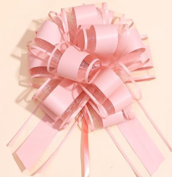 6 PC Pull Bows,Bow for Gift Wrapping,6 inches, Party Gift Wedding Ribbon Bows for Wrapping Boxes or Flower Decorations, Gift Decorations(Lotus Root Pink)