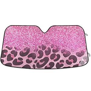 Pink Glitter Leopard Car Windshield Sun Shade for Front Spark Golden Love Sunshades Sun Visor Protector Blocks UV Rays Foldable Keep Your Vehicle Cool Universe for Car Truck SUV Pink Glitter Leopard Car Windshield Sun Shade for Front Spark Golden Love Sunshades Sun Visor Protector Blocks UV Rays Foldable Keep Your Vehicle Cool Universe for Car Truck SUV