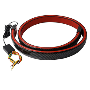 1797 Spoiler for Cars Third Brake Light Turn Signal Red LED Strip Universal Exterior Accessories for Rear Spoiler Lip Trunk Roof Wing Trucks Carbon Fiber 51 Inch