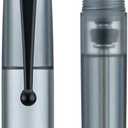 Asvine V126 Vacuum Filling Fountain Pen, Matte Black Acrylic Fine Nib, Large-Capacity Pen with Gift Case