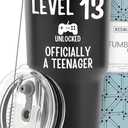13th Birthday Tumbler 30oz, Best 13-Year-Old Boy Gift Ideas, Perfect Birthday Gifts For Teen Boys Trendy, Unique Memorable Keepsake for Him, Officially a Teenager Presents for Birthdays, Gift Ready