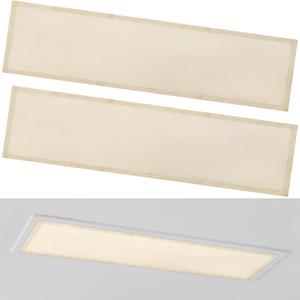 2 Pcs 1 x 4 Feet Fluorescent Covers for Ceiling Lights Magnetic Ceiling Light Cover with 8 Magnets for School Classroom Home Office Drop Lamp Decor (Warm Yellow)