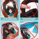 Viginsul Mask Fins Snorkeling Gear for Adults, Full Face Snorkel Mask & Adjustable Swim Fins Snorkel Set, Panoramic View Snorkel Mask Dry Top Anti-Fog Anti-Leak