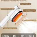 Steamer for Clothes, 2-in-1 Steam Iron for Clothes, 1200W Handheld Steamer 10s Heat-Up, Travel Steamer Fast Wrinkle Removal, Portable Garment steamer for Home Travel -White, 110-120V