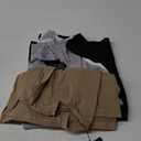 Ficerd 4 Pack Women's Sleeveless Tops, Casual Summer Loose Fit T Shirts Solid Color Tunic Tank Tops Ladies' Crew Neck Tee (XX-Large, Black, White, Light Gray, Khaki)