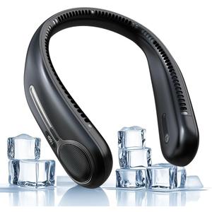 Portable Neck Fan,Hands Free Personal Wearable Bladeless Fan,6000mAh USB Rechargeable,360 Cooling,LED Display,4-Speeds,Birthday Gifts for Men Women Dad Mom,Stocking Stuffers Christmas Gifts (Black)