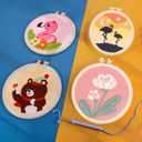Punch Needle Kit, Gentle Pink Flower Embroidery, Embroidery Starter Kit for Beginners, Mother's Day, Children's Day, Birthday Gifts & Decorations, 7.87x7.87inch