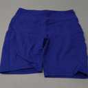 VOOVEEYA 5"/8" High Waisted Yoga Biker Shorts with Pockets for Women - Butt Lifting Workout Spandex Booty Gym Shorts (8 Classic Blue)