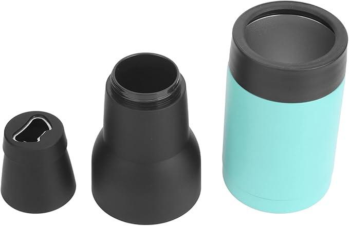 Vacuum Insulation Double Wall Stainless Steel Insulation Tank Can with Bottle Opener, Including Thermal Cold Insulation and Long Neck Bottle Cover, Lake Blue