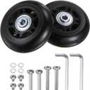 Uxcell Replacement Luggage Wheels 68x24mm Suitcase Wheel Repair Kits Include 2 PU Bearing Wheels & Washers, Wrenches & Axle Screw for Trolley Bag, Inline Skate and Caster Board