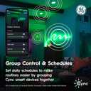 2 x GE Cync Smart LED Light Bulbs, Color Changing Decorative Light Bulbs, Indoor WiFi Lights, Matter Compatible, Compatible with Alexa and Google Home, Candelabra Base (3 Pack)
