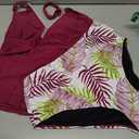 Aleumdr Tankini Swimsuits for Women 2 Piece Tummy Control Bathing Suit V Neck Tankini Top with High Waisted Bottom (X-Large)