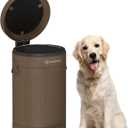 PAWZIDEA Dog Poop Trash Can Outside Odor Control, 3.1Gallon Pet Waste Trash Can Outdoor Waterproof, Dog Poop Container Bin Outdoor Garbage Can with Lid, 7.8in Activated Carbon Filter Pet Waste Station