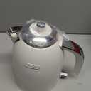 Hazel Quinn Electric Kettle - 1.7 Liters (57oz) Stainless Steel Water Kettle, BPA-Free Interior, 1200W Fast Boiling, Cordless, Rotational Base, Automatic Shut Off & One-Touch LED - Pearl White