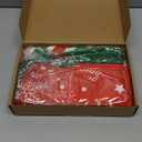 Kingdder Christmas Pillow Covers 12 x 20 Inch Set of 4 Farmhouse Xmas Throw Pillow Cases Gift Box Style Red Green White Snowflake Bow Decoration for Couch Holiday Sofa Cushion Decor