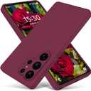 Varikke Compatible with Samsung Galaxy S25 Ultra Case, Liquid Silicone Upgrade [Camera Protection] [Anti-Scratch Microfiber Lining] Slim Soft Touch Gel Rubber Shockproof Phone Case 6.9", Burgundy