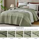 Andency California King Quilt Set Weat Green, 3 Pieces Ultra Soft Lightweight Cal King Bedspreads & Coverlets Set, Patchwork Striped Quilted Bedding Sets for All Seasons (112"x104")
