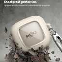 SURITCH for SHOKZ OpenFit Case Cover, Shockproof Magnetic Cases for SHOKZ OpenFit Open-Ear Earbuds True Wireless Bluetooth Headphones, Protective Cover with Magnetic Lid Lock & Carabiner, White