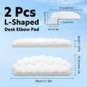 2 Pcs Desk Arm Rest,Memory Foam Elbow Padding Support for Wrist & Forearm,Ergonomic Design for Long-Hour Work,No Slip Elbow Rest Desk Edge Pad for Typing Work & Gaming (White)