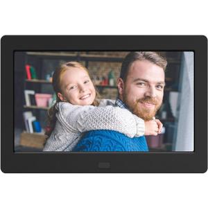 Digital Photo Frame with IPS Screen - 1280x800 Digital Picture Frame with 1080P Video, Music, Photo, Auto Rotate, Calendar, Time, Black (7 inch)