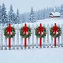 Jexine 4 Pieces Mini Christmas Wreaths for Kitchen Cabinet Small Christmas Candle Rings Wreaths Pillars Candle Rings Table Centerpieces Hanging Garlands for Front Door Window Decor (No Red Ribbon)