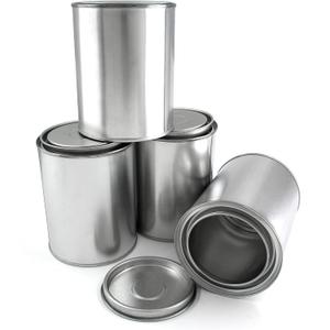 8 Pcs Empty Metal Paint Cans with Lids, Tiny Empty Unlined Cans Storage Containers for Paint(1 Pint/500ml)