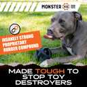Monster K9 Ultra Durable Dog Ball  - Tough, Heavy Duty Dog Toy for Aggressive Chewers - Safe Non-Toxic Natural Rubber - Chew, Tug & Fetch - Med/Large Breed, 5.5