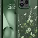 DOMAVER for iPhone 16 Pro Max Case, Magnetic Phone Case iPhone 16 Pro Max [Compatible with MagSafe] Slim Fit Flowers Floral Design Shockproof Protective Bumper Women Men Girls Boys Cover- Deep Green