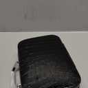 Latest Stylish Cosmetic Bag for Women | Toiletry Storage Pouch & Jewellery Organizer of PU Leather | Makeup Case with Compact Magnifying Mirror for Travel (20x14x8 cm, Black)