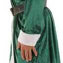 ReneeCho Men Santa Candy Elf Christmas Costume, Long Coat, Large Green