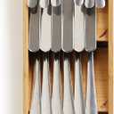 Joseph Joseph DrawerStore Compact Utensil Organizer For Kitchen Drawer Silverware, Flatware Tray, Small, Bamboo