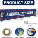 250 Anniversary USA Banner Flag 4th Of July Decorations 120" X 20" Large 1776-2026 250th Anniversary Banner for Outdoor, Indoor, Yard, Garden, Porch, Lawn