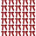 AIMUDI Red Bows 2.5" Satin Bow for Gift Wrapping Twist Tie Bows for Wedding Favors Candy Apples Party Valentine's Day Christmas Decorations - 50 Counts