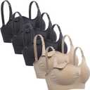 Lataly Womens Seamless Nursing Bra Sleeping Maternity Bralette for Breastfeeding Pack of 5 (XX-Large)