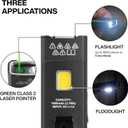 KLEIN TOOLS 56074 EDC Pocket Flashlight with Green Laser, Three Brightness Modes up to 1000 Lumens with Turbo Mode, Built-in Floodlight, <1mW, 510 to 530nm, Class 2, Rechargeable