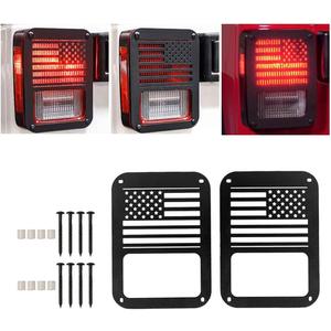Tail Light Cover Compatible with Jeep Wrangler JK/JKU 2007-2018, Taillight Cover Guard with US Flag Pattern Decorative Protector Exterior