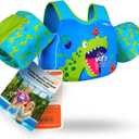 Puddle Float Jumper 20-30-50-60-70 Pounds, Toddler Swim Vest for 1-3-5-6-9 Years Old, Pool Floats with Swimming Arm Floaties Swim Jacket & Water Wings for Kids Swimmies, Boys, Girls, Nios (Dinosaur)