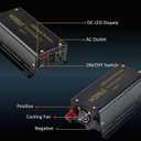 WZRELB 300W Pure Sine Wave Inverter 600W Peak DC 24V to 110V AC Power Converter Off Grid LED Display with Remote Controller