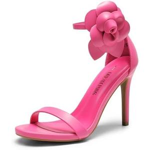 DREAM PAIRS Women's High Heels Flower Ankle Strap Stilettos Round Open Toe Dressy Sexy Sandals size 11