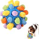 Mira's Pocket Dog Snuffle Ball Toy, Mental Stimulation Chew Toy for Dogs & Cats, 14cm Licking Mat Treat Dispensing Ball with Hollow Design, Slow Feeder for Fast Eaters (Rainbow Colors)